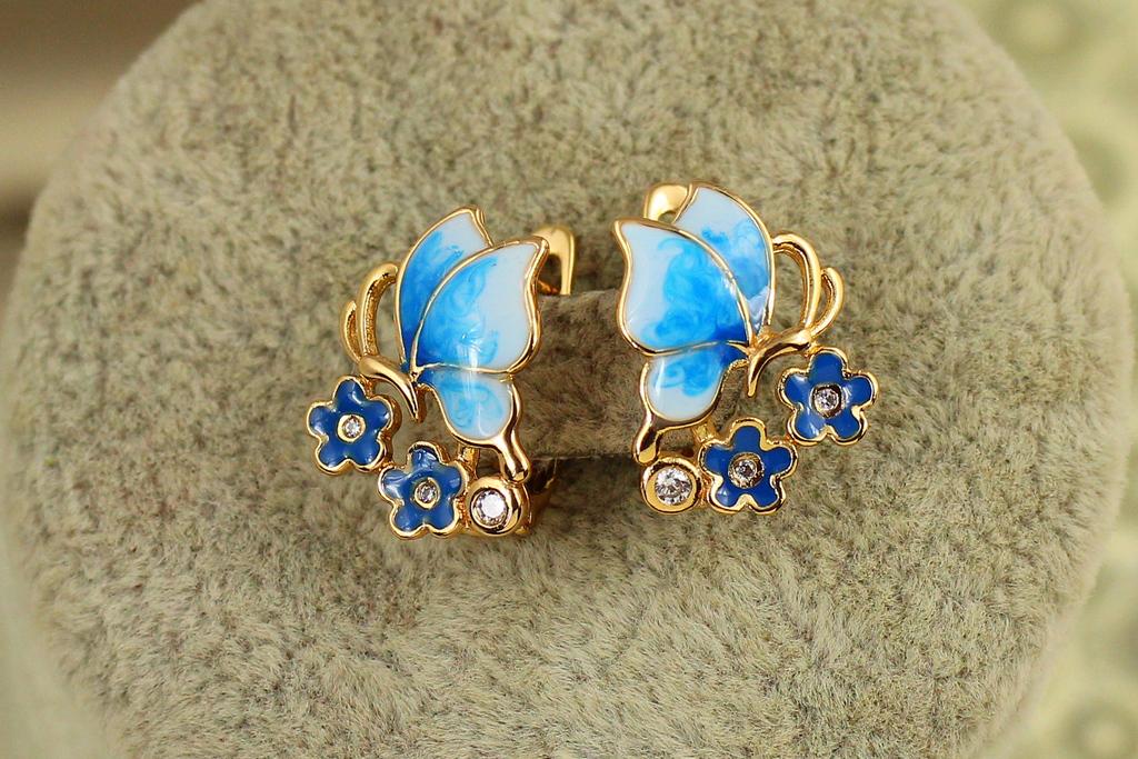 Серьги Xuping Jewelry Пыльца незабудки 1,6 см Золотистый (34869768)