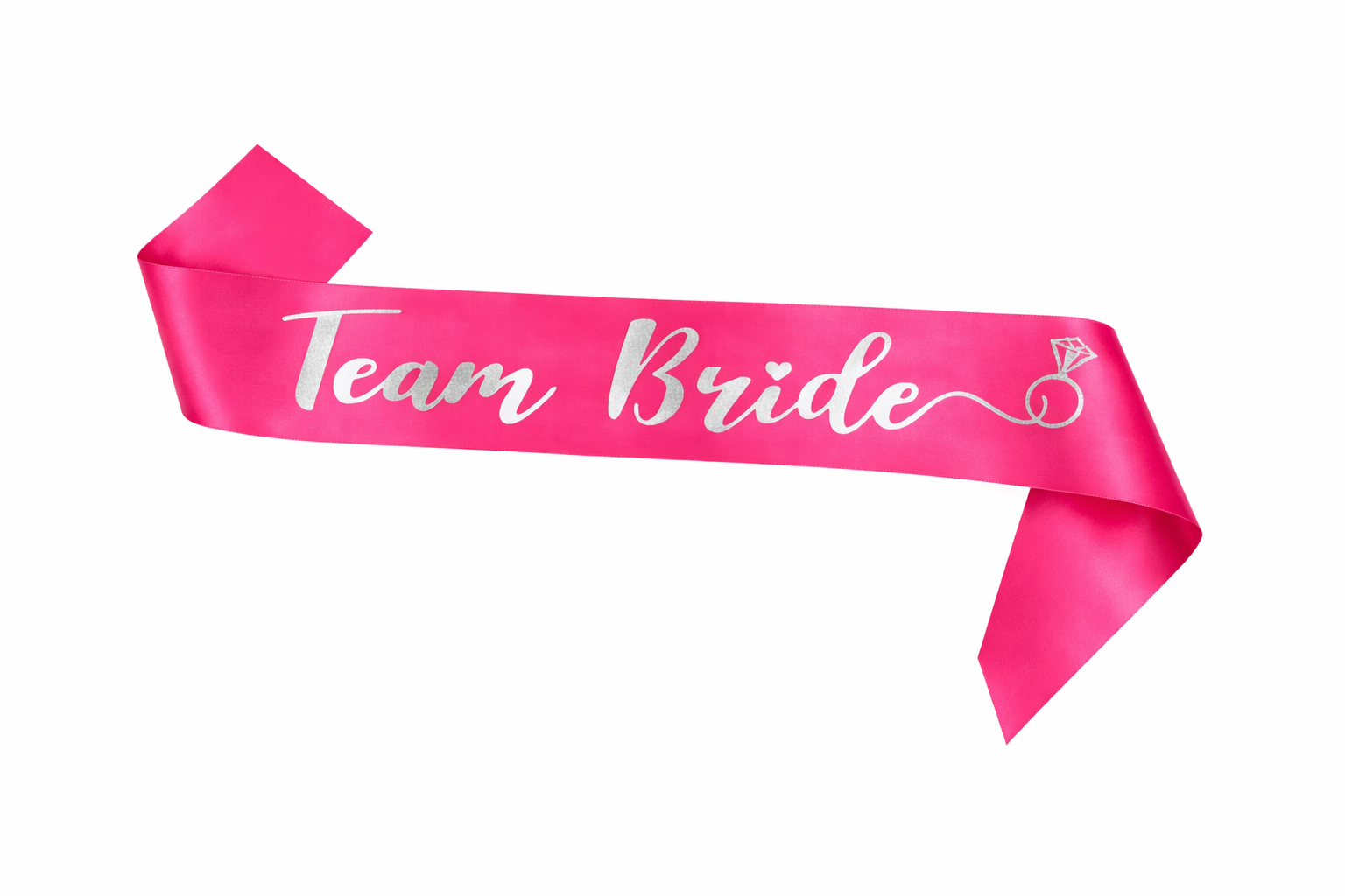 Стрічка на дівич-вечір ''Team Bride'' Малиновий із срібним металізованим написом (72)