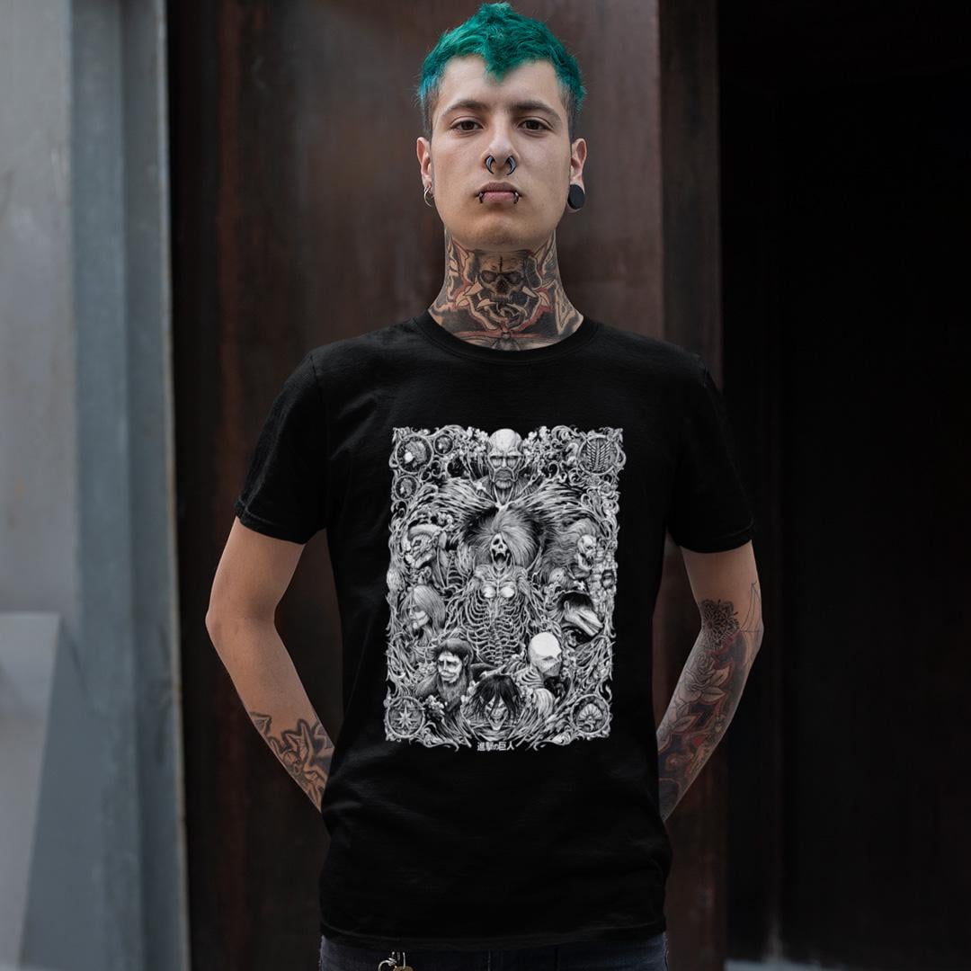 Футболка унисекс Attack On Titan Nine Titans 3XL Черный (0000022853)