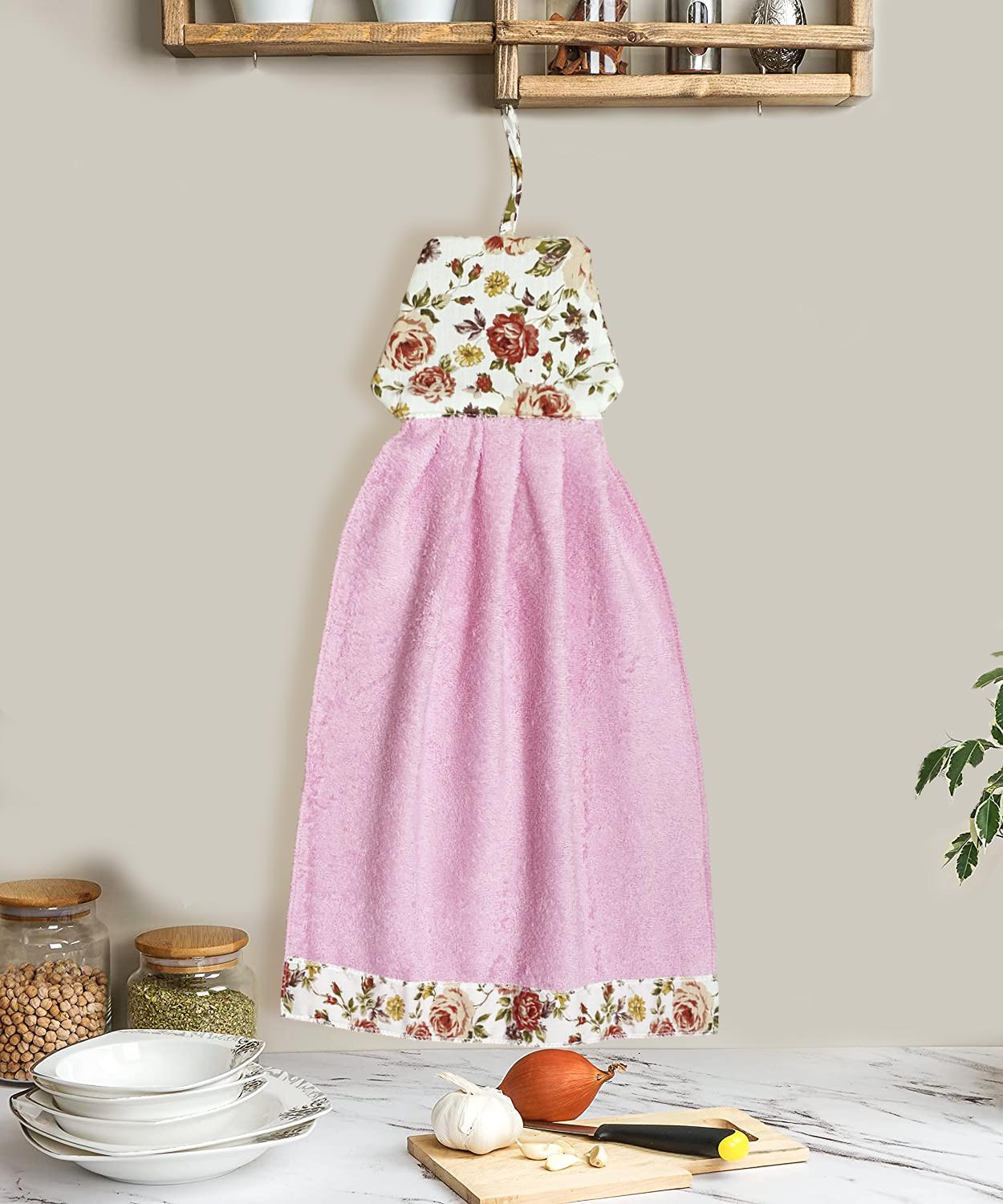 Набор полотенец Zastelli Платье с цветами махровые 34x50 см 4 шт. Розовый (21075)