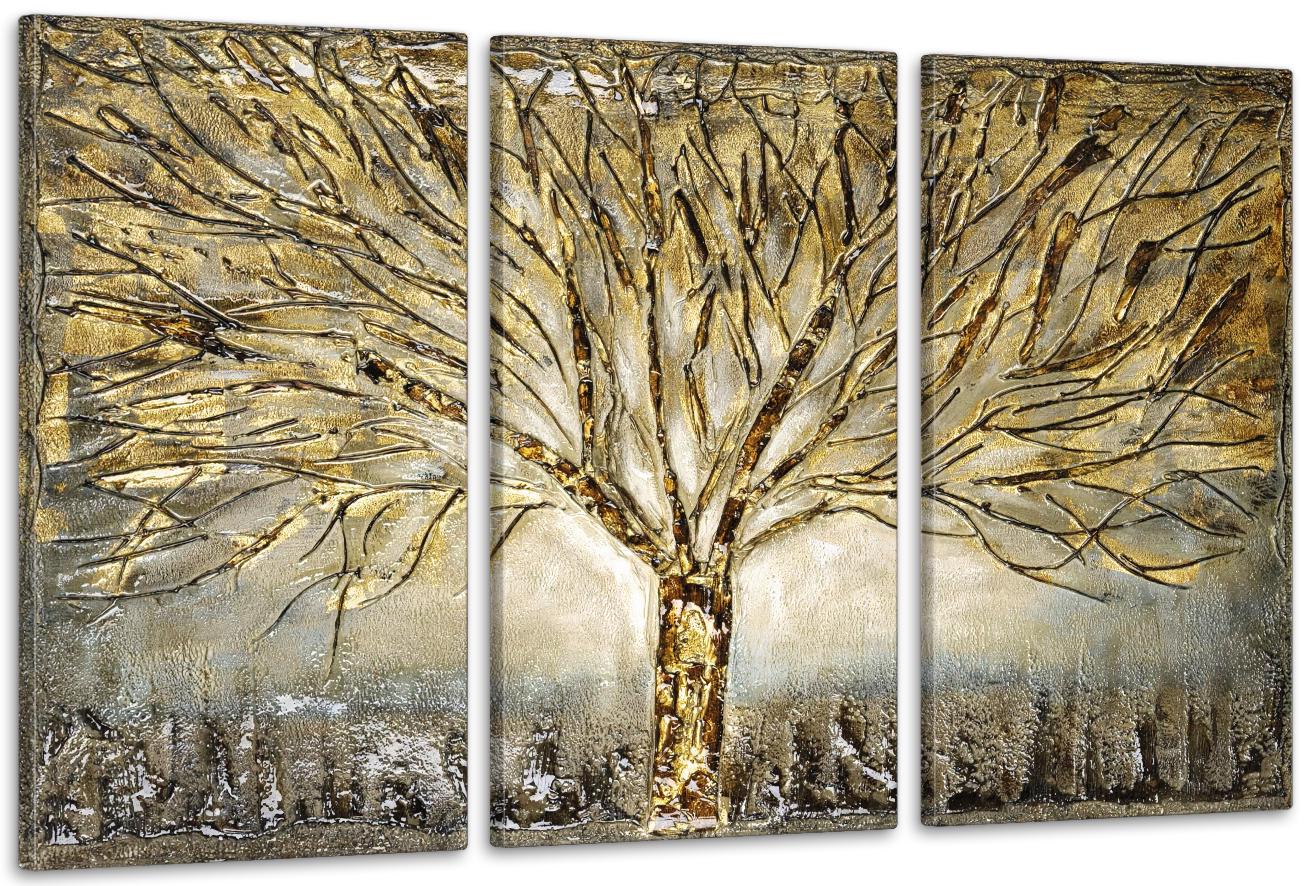 Картина модульная в гостиную/спальню Золотое дерево 70х130 см (ART-274_3A)