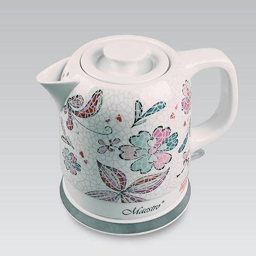 Электрочайник керамика Maestro MR-068 Цветы 1,5 л 1200 Вт (21-53-59837-01)
