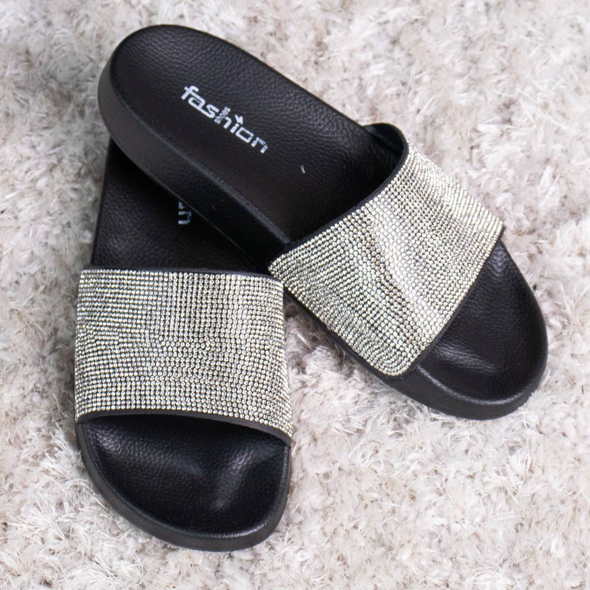 Шлепанцы женские Fashion р. 39 24,5 см Серебряный (3056)