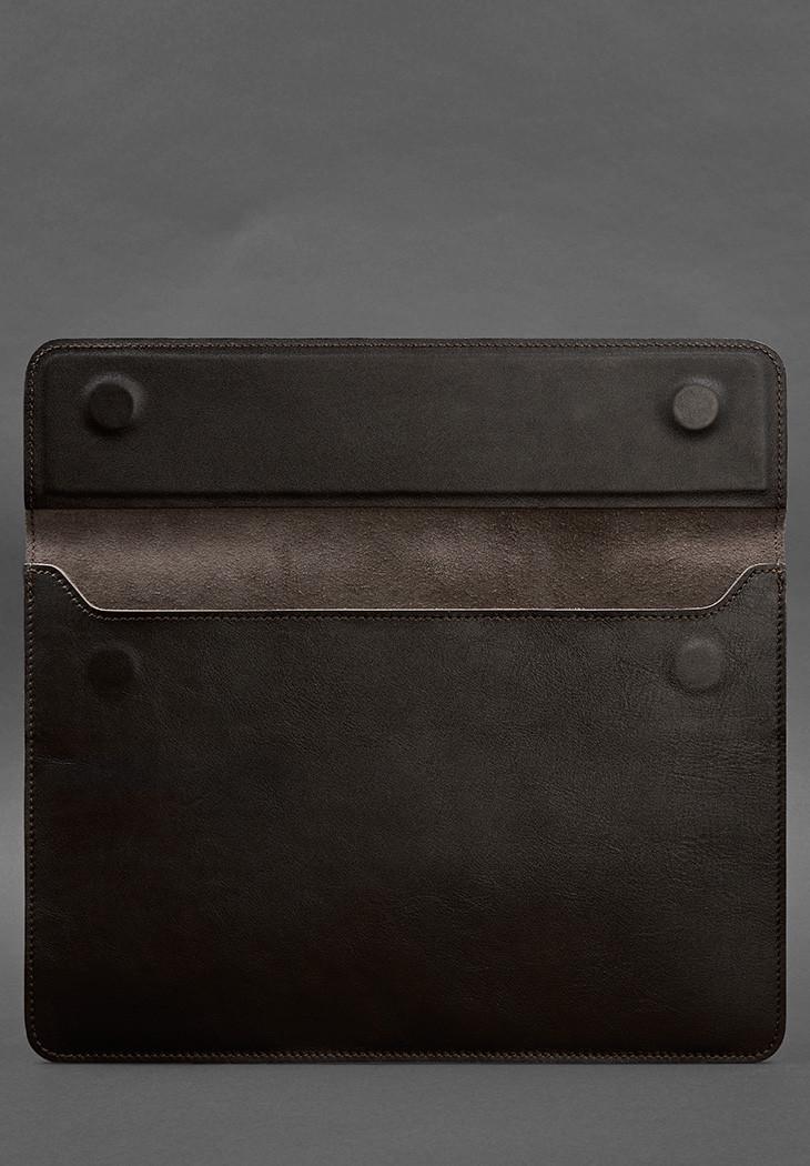 Чехол кожаный-конверт на магнитах для MacBook 15-16" Темно-коричневый (A-027672) - фото 4 Чехол кожаный-конверт на магнитах для MacBook 15-16" Темно-коричневый (A-027672) - фото 4