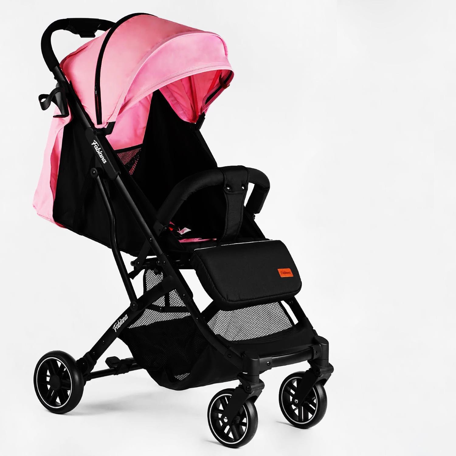 Коляска дитяча прогулянкова Joy Fabiana телескопічна ручка Pink/Black (118439)