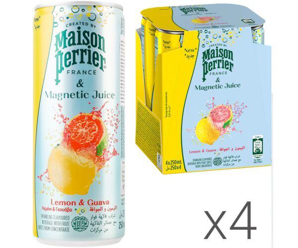Вода газированная со вкусом лимона и гуавы PERRIER Maison Magnetic Juice 4 шт. х 0,25 л (18606) - фото 2
