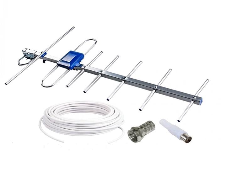 Антенна внешняя Eurosky Favorit с усилителем 55 км/кабелем 5 м/штекерами для цифрового ТВ-Т2 DVB-T2 Антенна внешняя Eurosky Favorit с усилителем 55 км/кабелем 5 м/штекерами для цифрового ТВ-Т2 DVB-T2