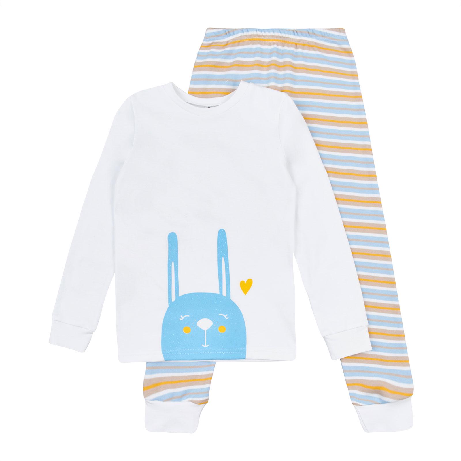 Пижама детская ЛяЛя 86 см Бежевый/Голубой (К3ІН123)