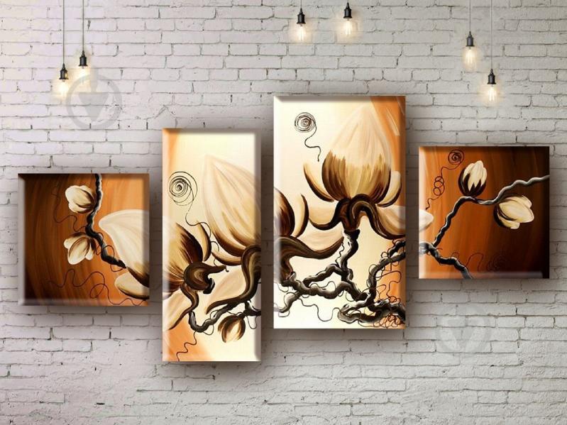 Модульная картина акрилом цветы ArtStar MHM17_4_124 размер 70 х 150 см