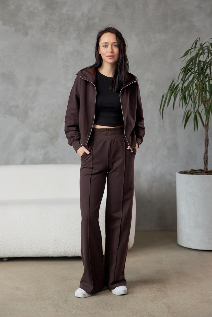 Костюм женский М177.2 спортивный на молнии S Коричневый (829-1-60)