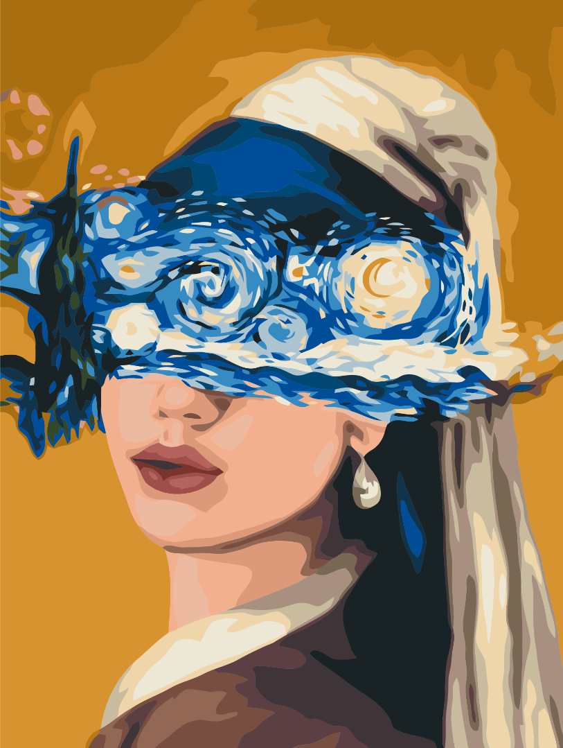 Картина за номерами Brushme Погляд у зіркову ніч 30x40 см (RBS51480)