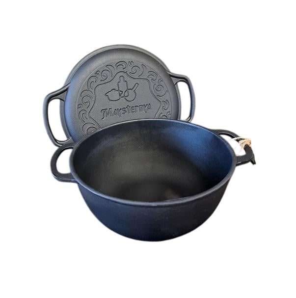 Каструля чавунна Maysternya з кришкою-сковородою 6 л 26 см (Т404СРУк)