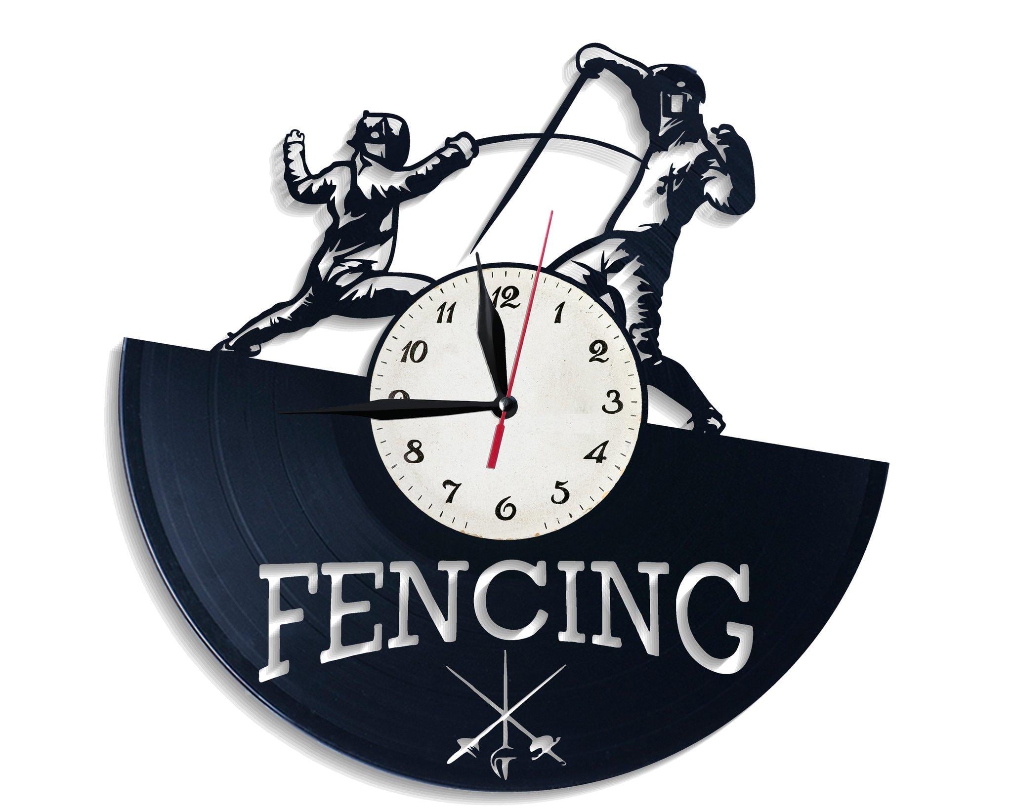 Часы настенные Фехтование 2614 из виниловой пластинки