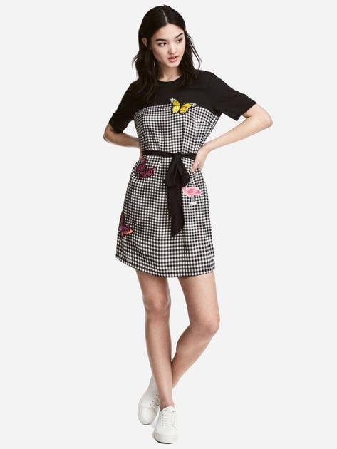 Платье H&M 507237П клетка р. 34 Черно-белый (1111109411393)