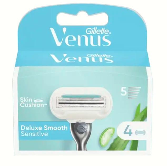 Картриджи сменные для бритья женские Gillette Venus Deluxe Smooth Sensitive V-Edition 4 шт. (8242684)