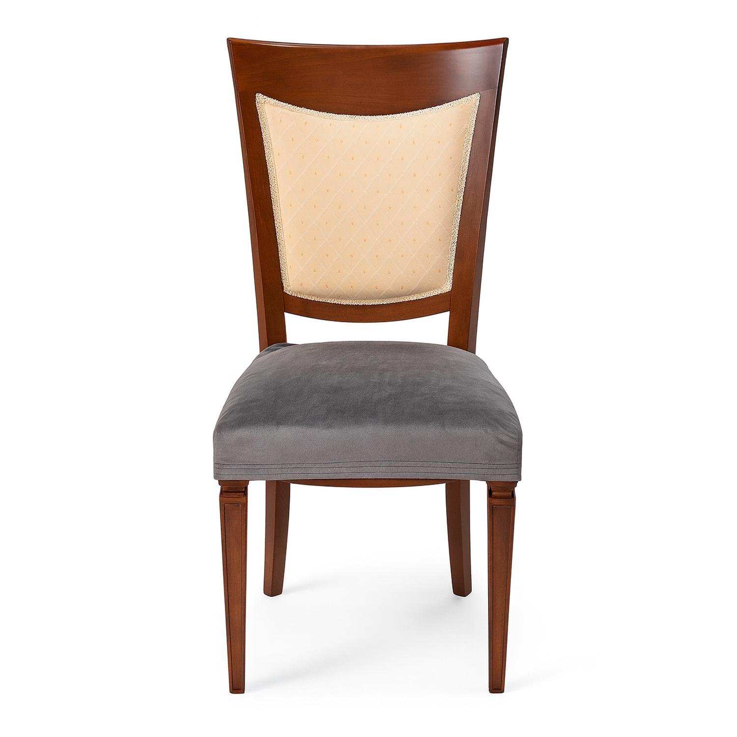 Чохли на сидіння стільця Love You велюрові 2 шт. Темно-сірий (85143)