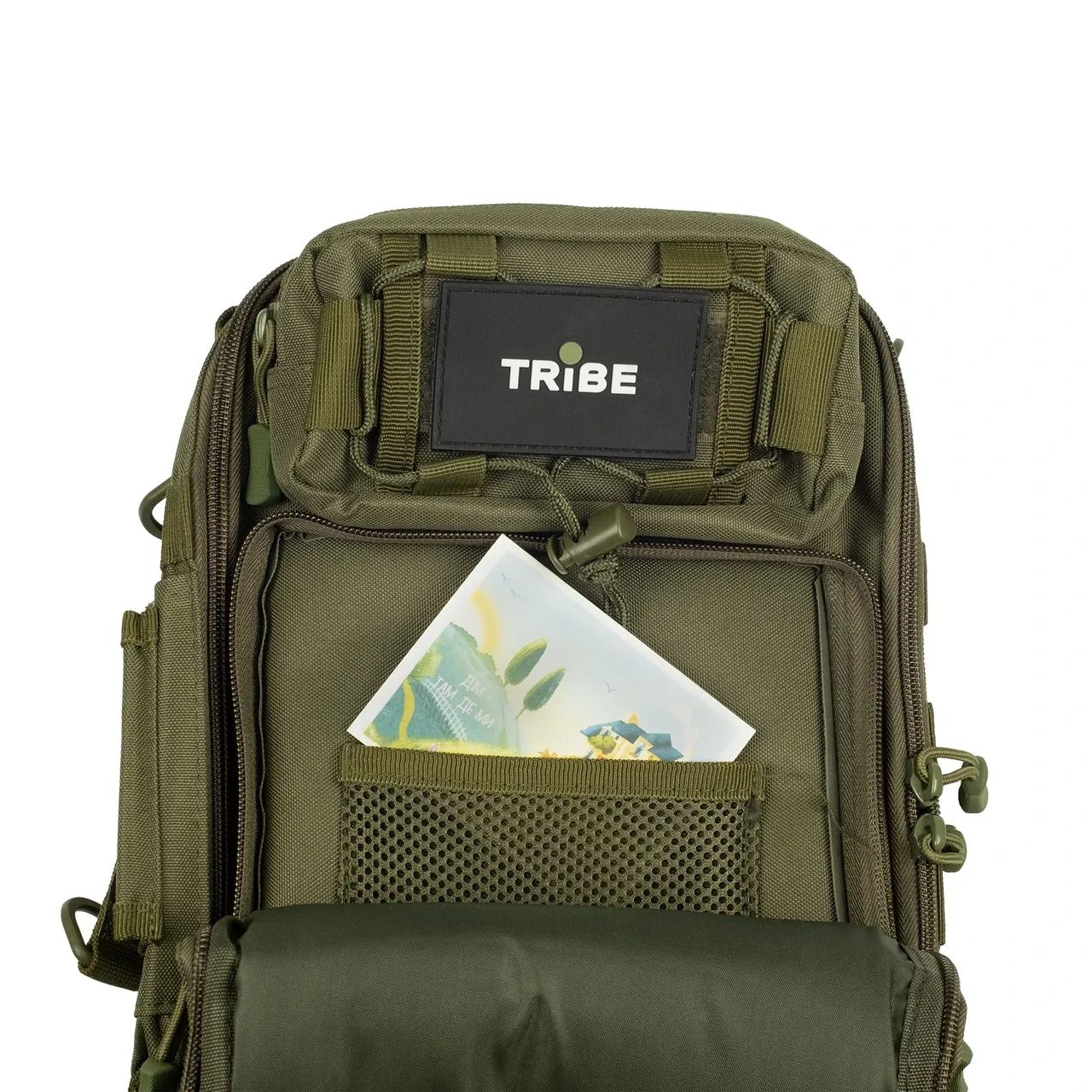 Сумка через плечо Tribe Sling Pack T-IE-0003 6,5 л Olive (T-IE-0003-olive) - фото 6