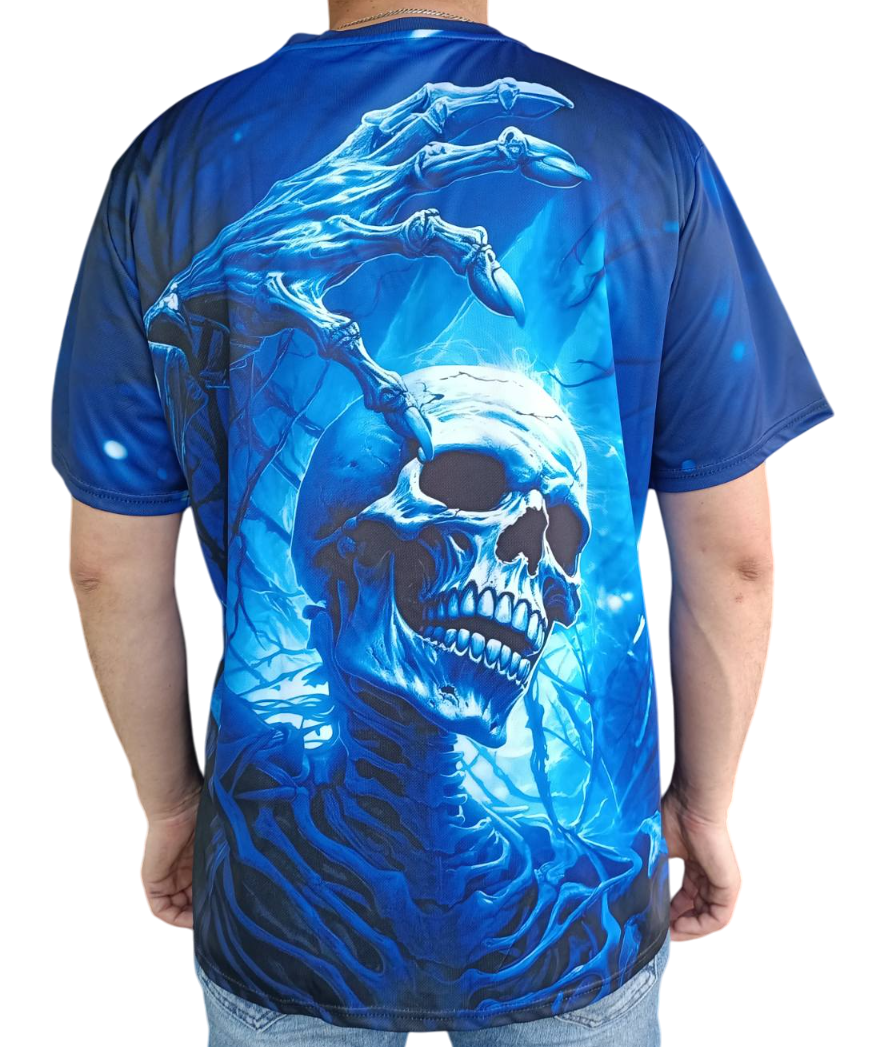 Футболка со скелетом 2ХL Синий - фото 2