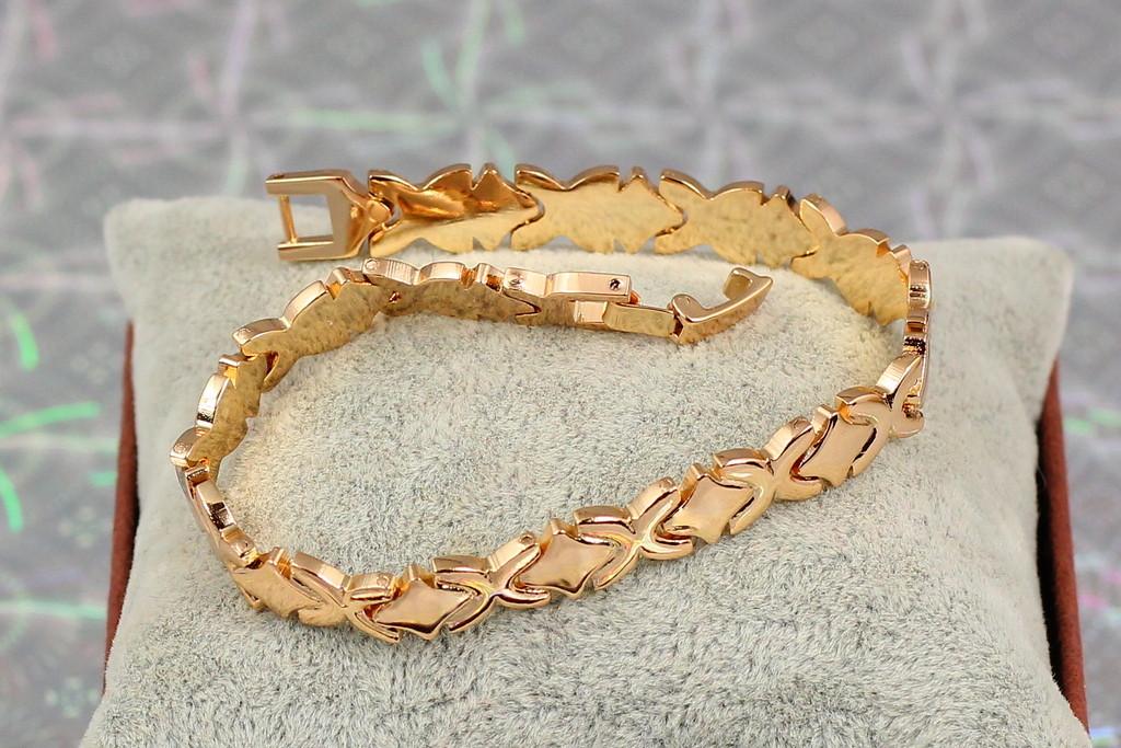 Браслет Xuping Jewelry Звенья ромбом 20 см 8 мм Золотистый