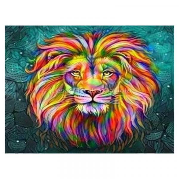 Алмазна мозаїка TK Group Райдужний лев 40х30 см з рамкою в коробці (GB75494-mt)