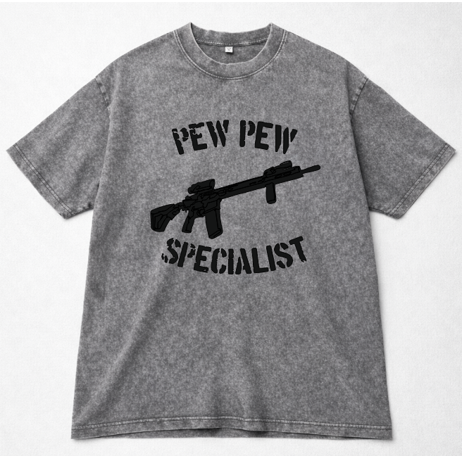 Футболка PEW PEW specialist бавовна оверсайз XL Сірий