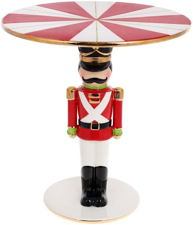 Подставка для торта Щелкунчик 33 см керамика Красный/Белый (BD-838-315)