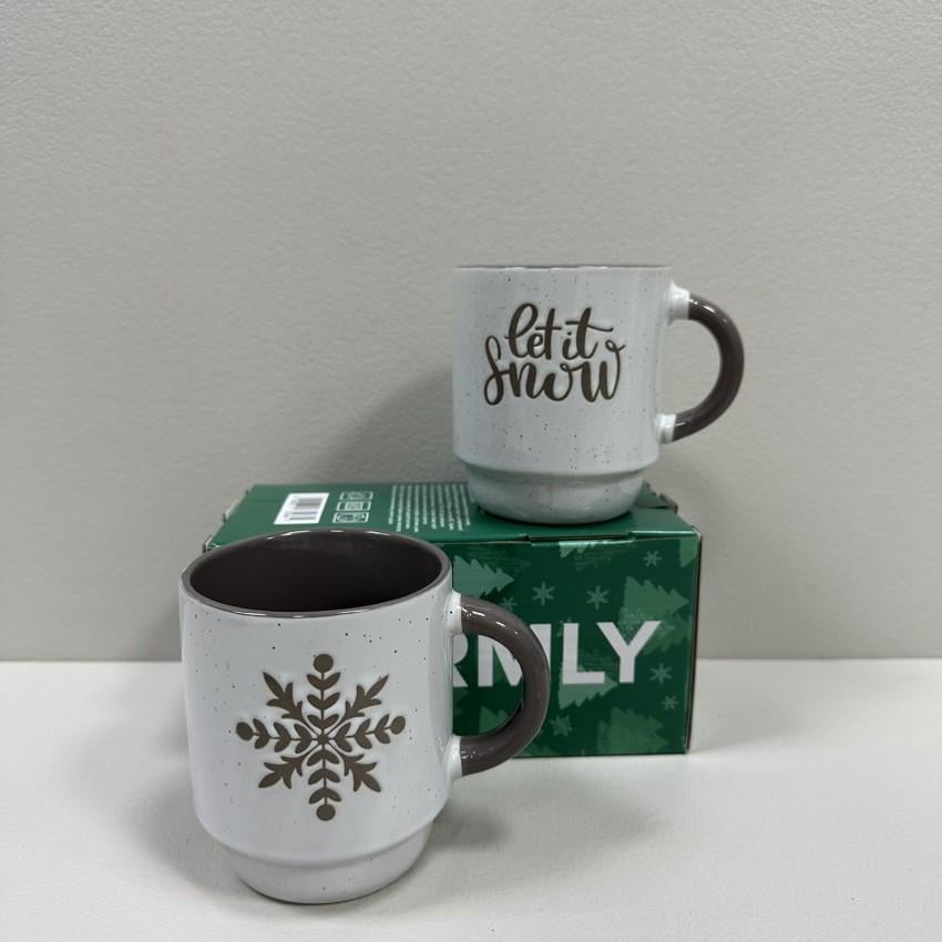 Набор керамических чашек Limited Edition TRSC-BH5019 NY Warmly 320 мл 9 см d 8 см 2 шт. Grey (2815966026) - фото 3