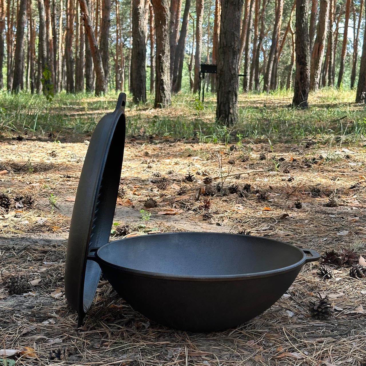 Сковорода WOK-08КС чугунная с крышкой-сковородкой гриль 8л 42х36х18 см (W36-3) - фото 2 Сковорода WOK-08КС чугунная с крышкой-сковородкой гриль 8л 42х36х18 см (W36-3) - фото 2