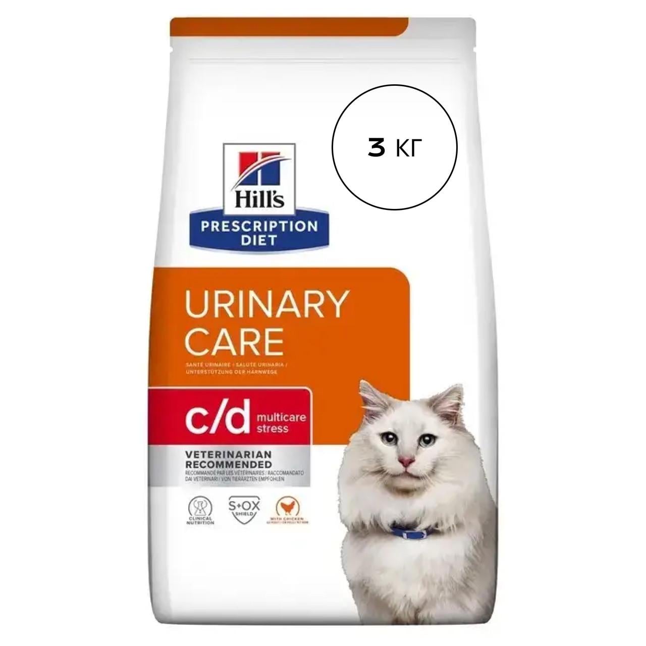 Корм сухий для котів Hill’s Prescription Diet Urinary Care c/d Multicare Stress Курка 3 кг