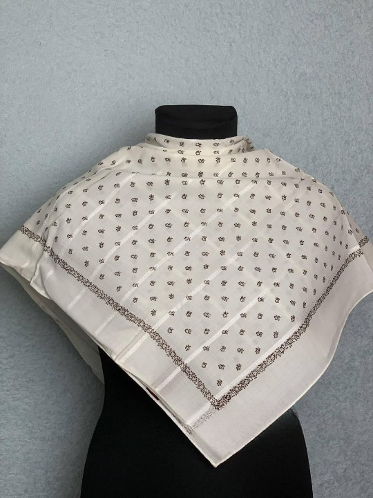 Платок шерстяной Мелкие цветы Белый (29439581)