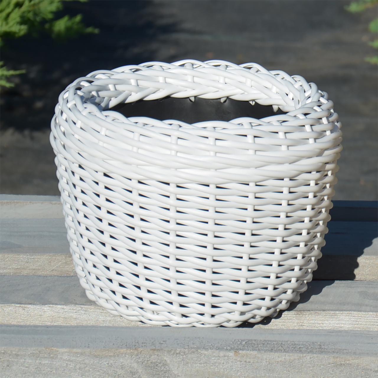 Кашпо для рослин з штучного ротангу 12 л Білий - фото 3