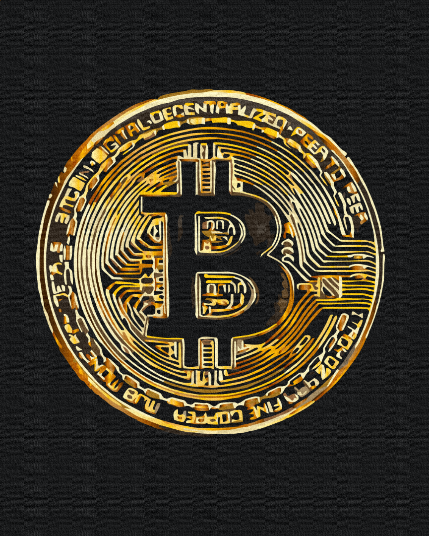 Картина по номерам Brushme Премиум Биткоин 40x50 см (PBS53975)