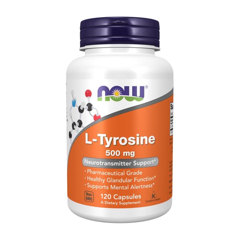 Аминокислоты L-тирозин NOW Foods L-Tyrosine/500 мг 120 кап.