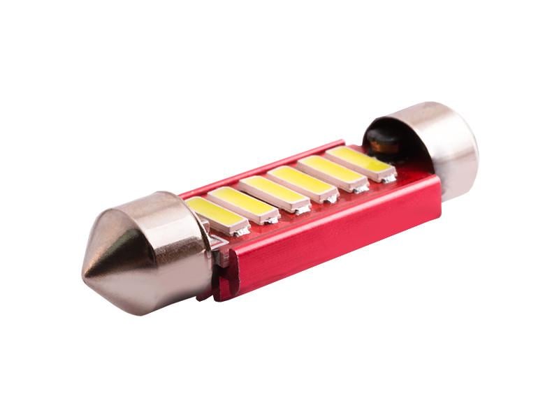 Автолампа светодиодная C5W SV8,5 12-24 В 39 мм SMD7020-6led Белый (2168)