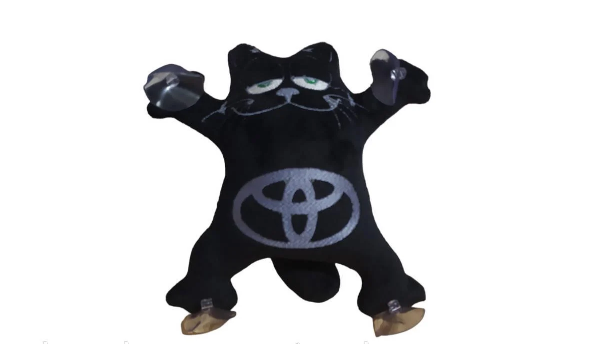 Іграшка в машину кіт Саймона з вишивкою Toyota Чорний (02989)