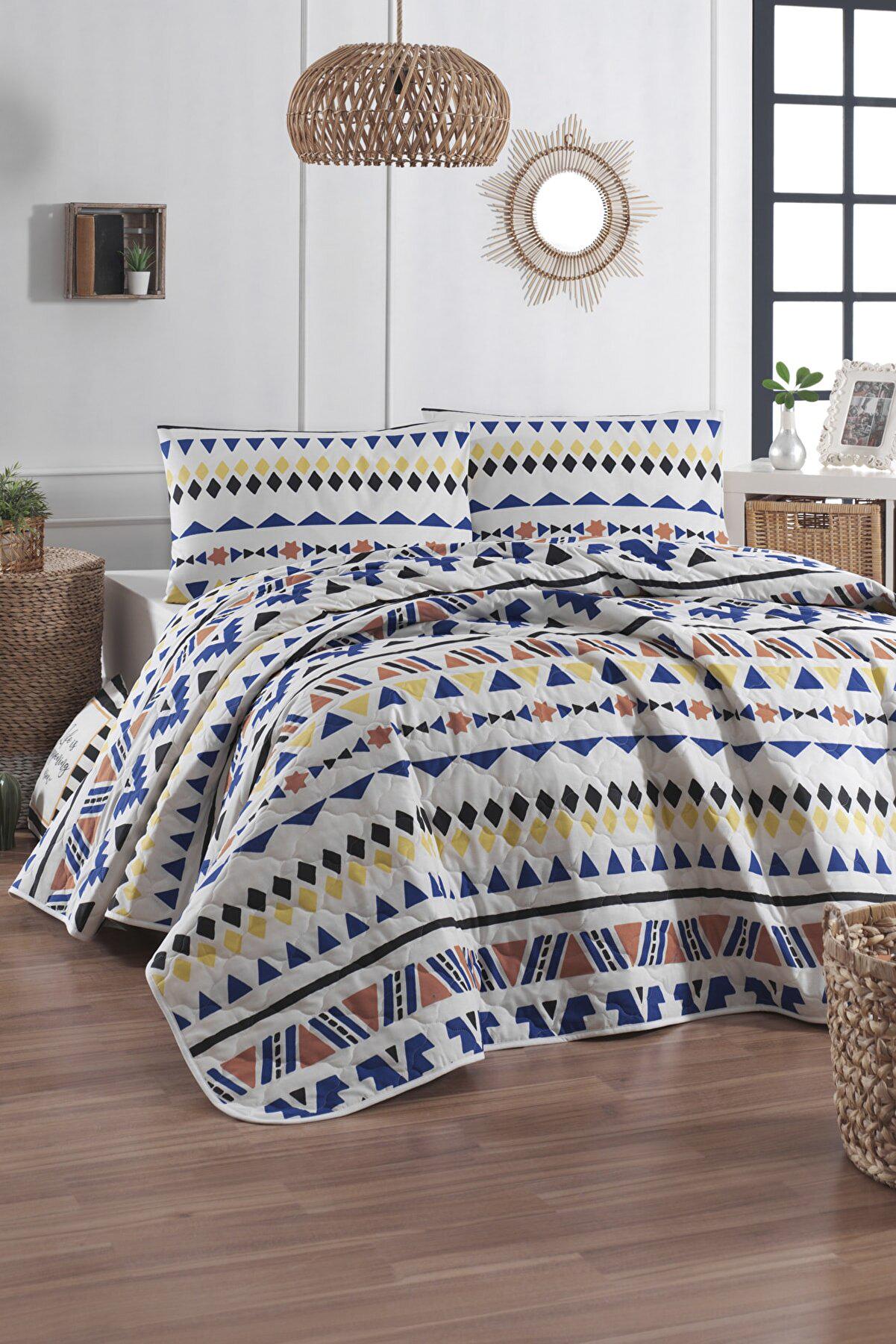 Покрывало стеганое с наволочками Enlora Home-Pisagor Sari 240х225 см Желтый (111820)