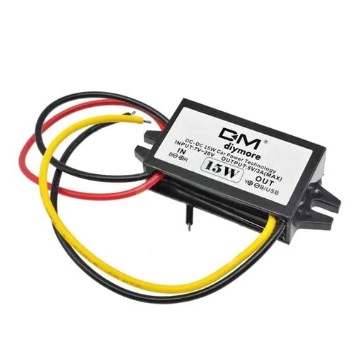 Автомобильный инвертор DC-DC 12-5В 3А скрытое проведение регистратора Black (283806)