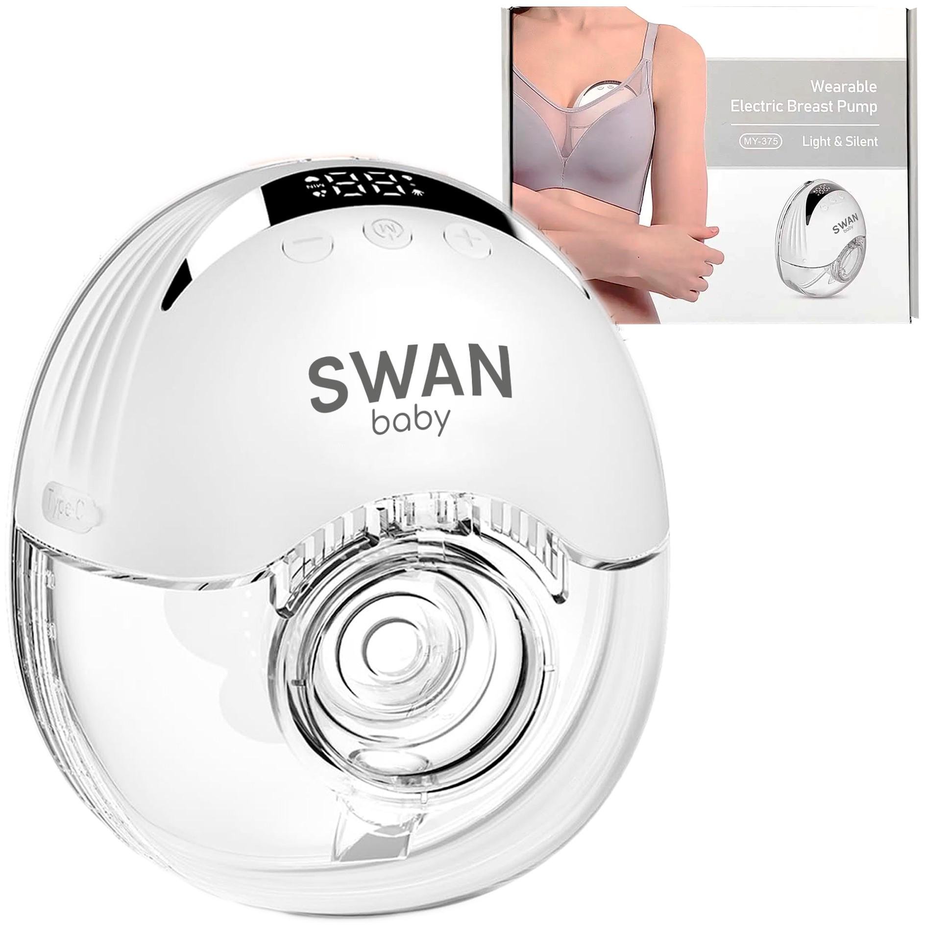 Молоковідсмоктувач Swan MY-375 Hands Free електричний з ефектом масажу 210 мл Білий (91216260) - фото 1