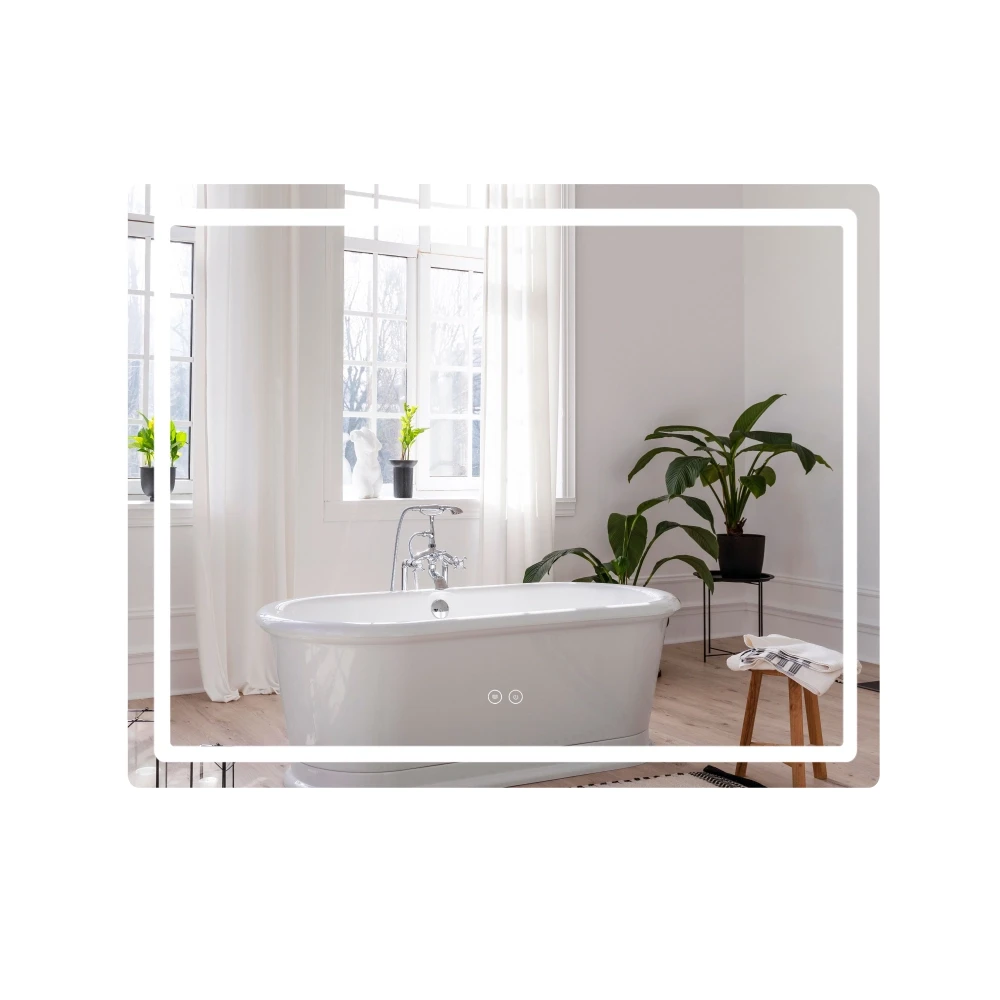 Зеркало Qtap Mideya DC-F910 с LED подсветкой Touch/антизапотевкой/часами/димером 1000х800 мм (2622383674)