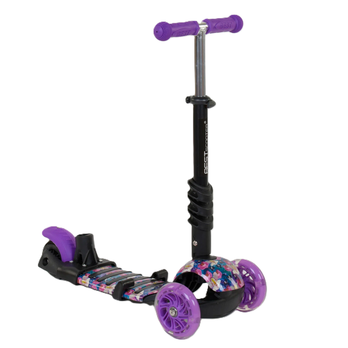 Самокат трехколесный Best Scooter 19870 5в1 PU колеса с подсветкой Фиолетовый (25294349) - фото 4 Самокат трехколесный Best Scooter 19870 5в1 PU колеса с подсветкой Фиолетовый (25294349) - фото 4