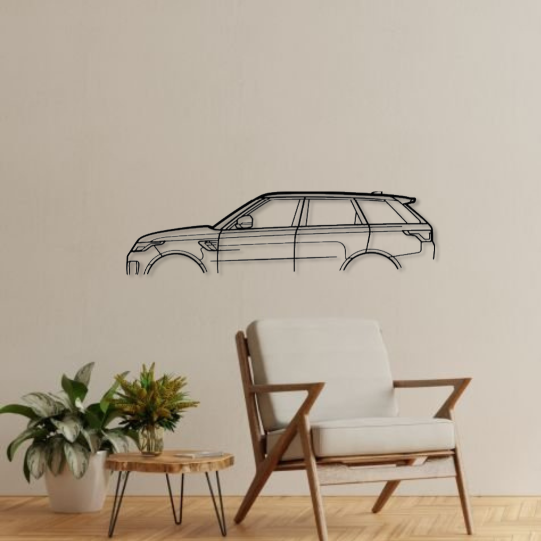 Декор на стену авто Range SVR Classic Silhouette из металла 100 см (auto169)