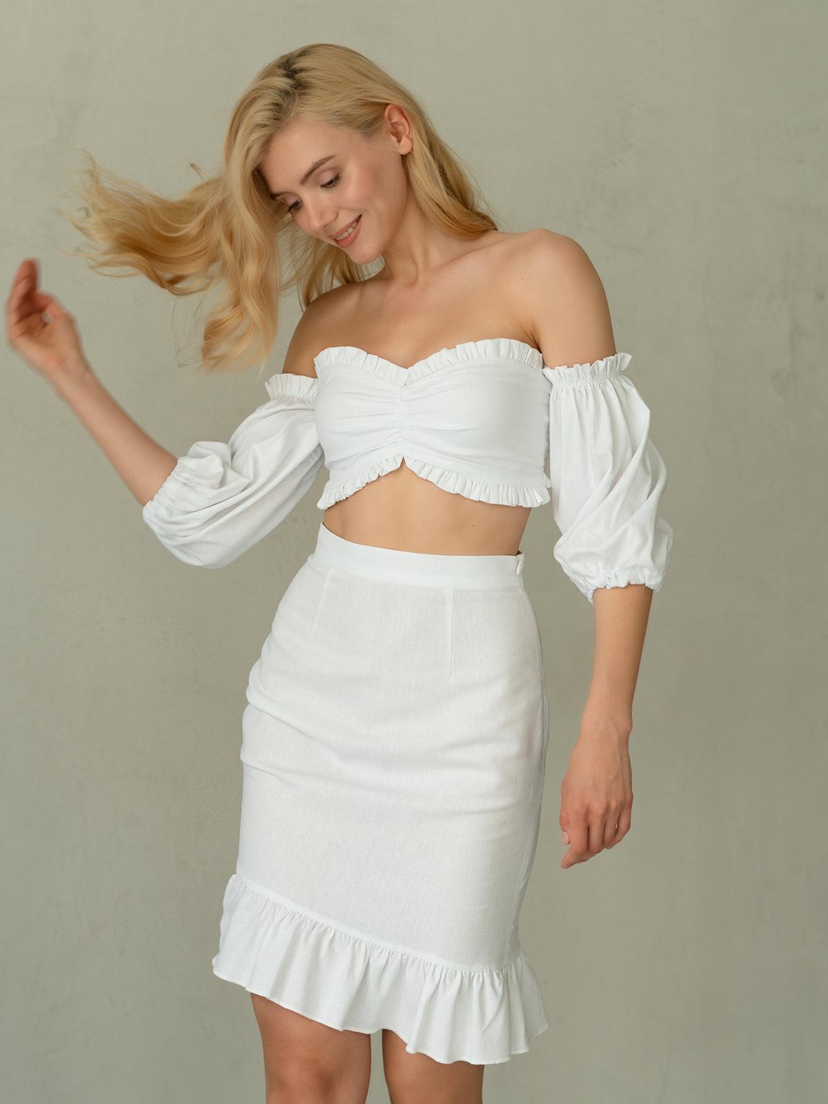 Топ із рюшами Shape of Angel Білий (27428237) - фото 3 Топ із рюшами Shape of Angel Білий (27428237) - фото 3