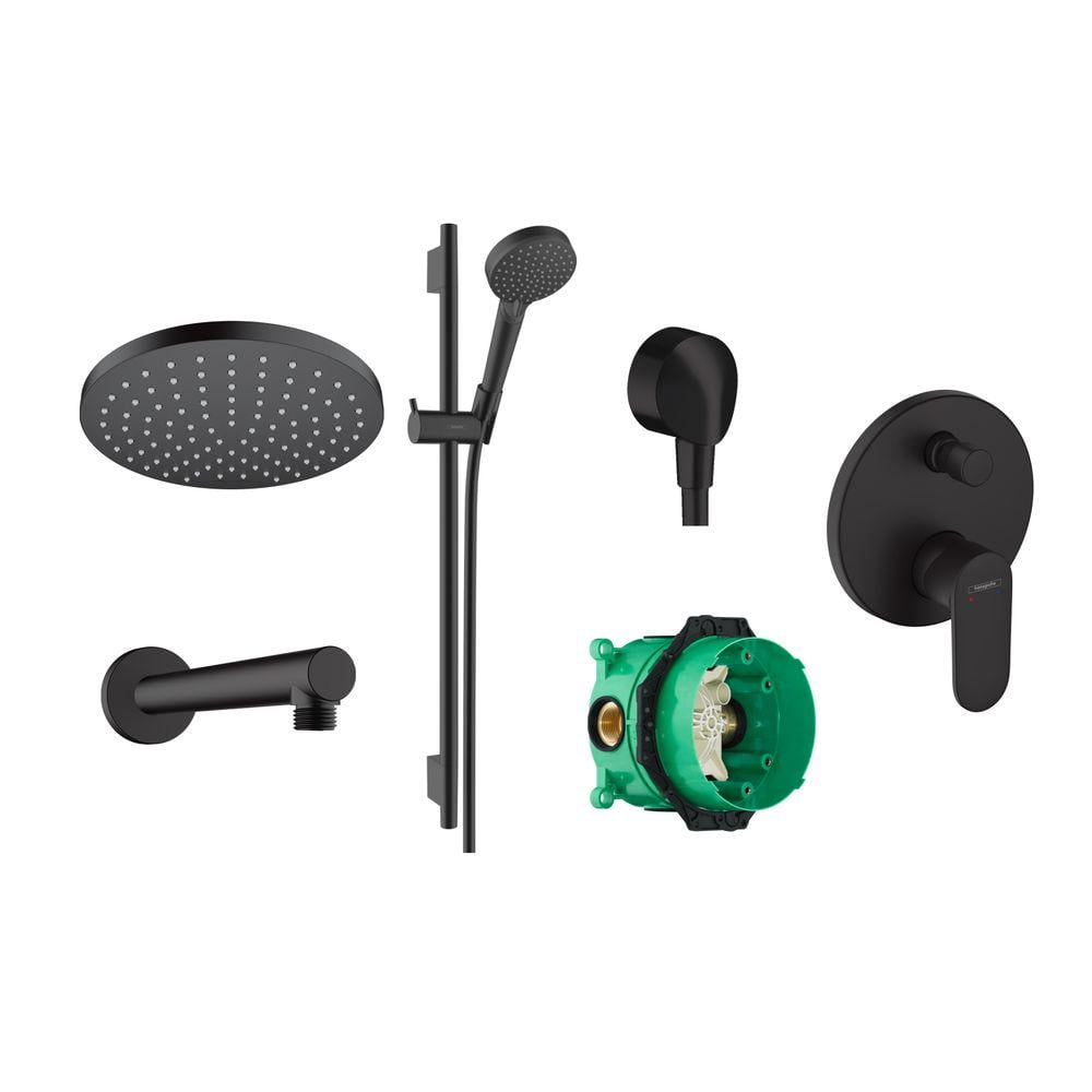 Система душевая скрытого монтажа Hansgrohe EcoSmart 200 Vernis Blend 6в1 Matt Black (20230002)