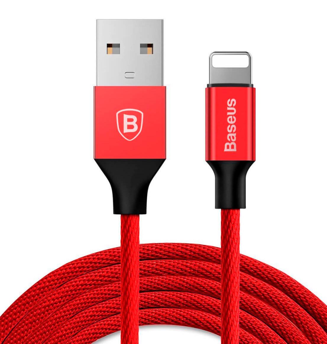 Кабель для зарядки телефона/смартфона Baseus Yiven USB-Lightning 2 А 1,2 м Червоний (CALYW-09)