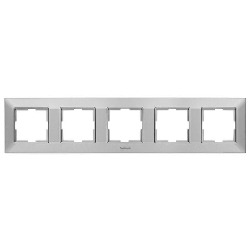 Рамка п'ятимісна Panasonic Arkedia Slim горизонтальна ABS Срібний (WNTF08052SL-UA1) - фото 1 Рамка п'ятимісна Panasonic Arkedia Slim горизонтальна ABS Срібний (WNTF08052SL-UA1) - фото 1