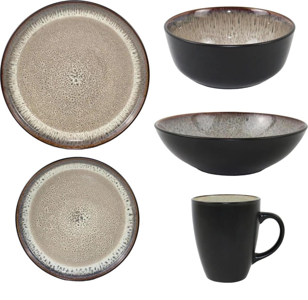 Столовый сервиз Ardesto Bolzano на 6 персон 26 предметов Черно-коричневый (2395586906)