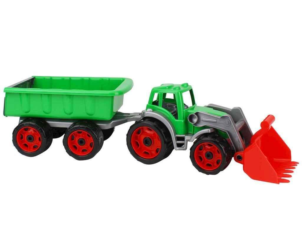 Трактор ТехноК 3688 з ковшем і причепом 65×17,5×16 см Зелений (1077961)