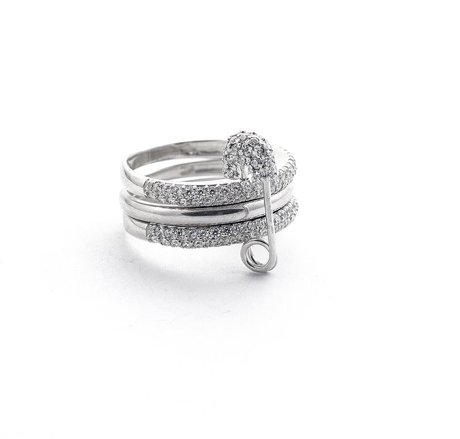 Кольцо с булавкой Maxi Silver 8385 SE р. 19 (8838585)