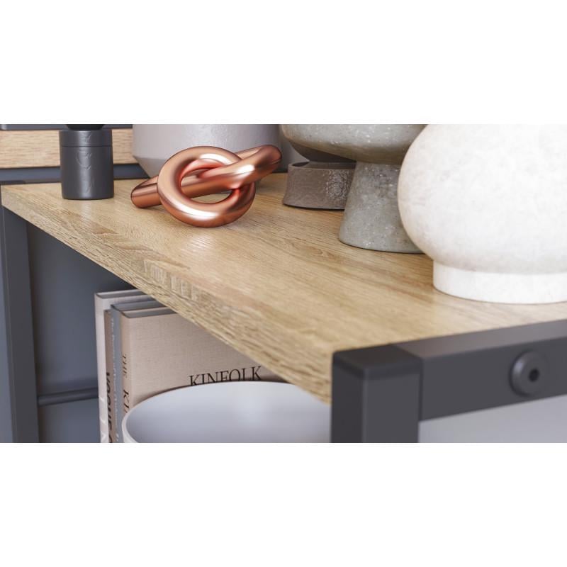 Етажерка Ferrum-decor Konekt 3/60 метал/ДСП Чорний/Дуб сонома (FRD-104257) - фото 4 Етажерка Ferrum-decor Konekt 3/60 метал/ДСП Чорний/Дуб сонома (FRD-104257) - фото 4