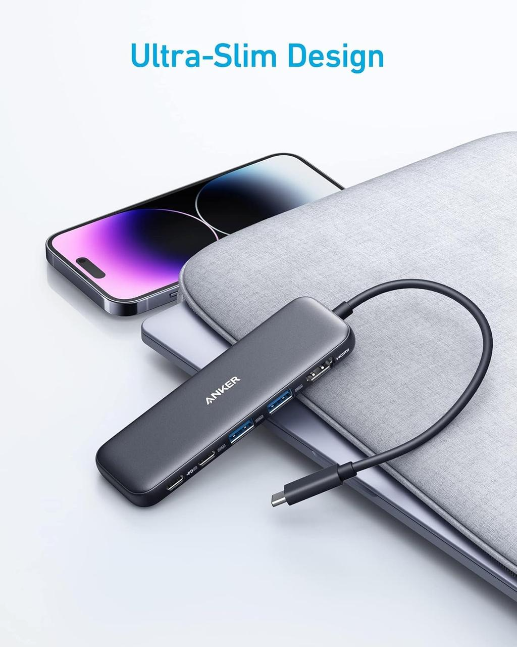 Адаптер Anker 332 USB-C Hub 5в1 4K HDMI 5 Гбит/с Black (000925) - фото 6 Адаптер Anker 332 USB-C Hub 5в1 4K HDMI 5 Гбит/с Black (000925) - фото 6
